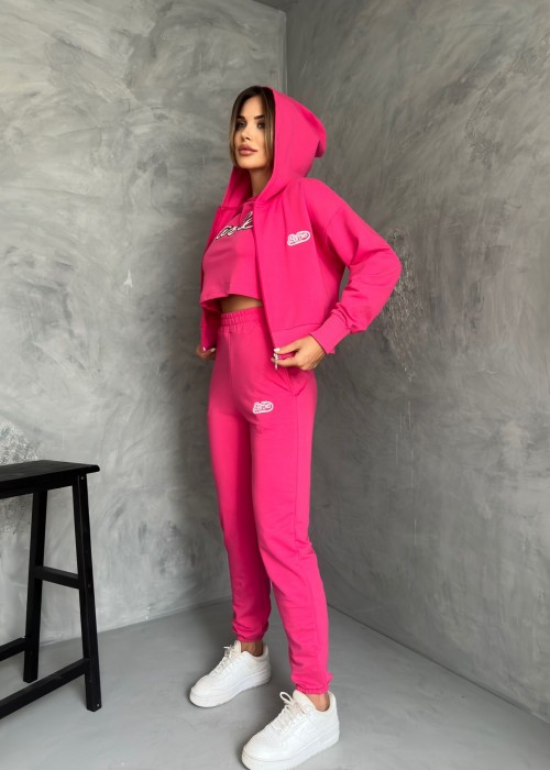 140458 PINK TRACKSUIT EMBROIDERY DETAILED