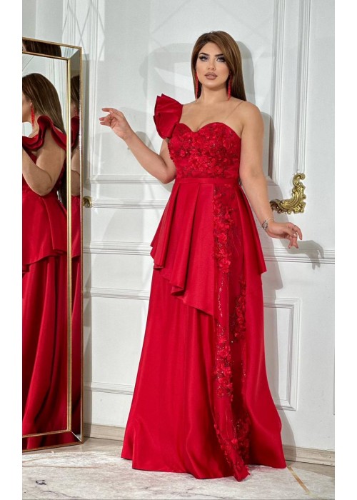 142578 RED COCKTAİL DRESS