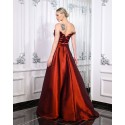 143634 RED COCKTAİL DRESS SATIN FABRIC