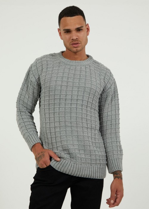 146767 GREY MEN'S SWEATER Oversize knitwear
