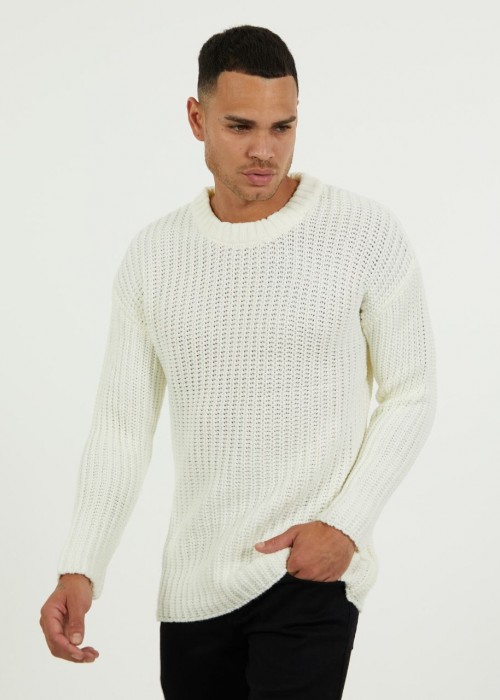 146781 Ecru color MEN'S SWEATER Oversize knitwear