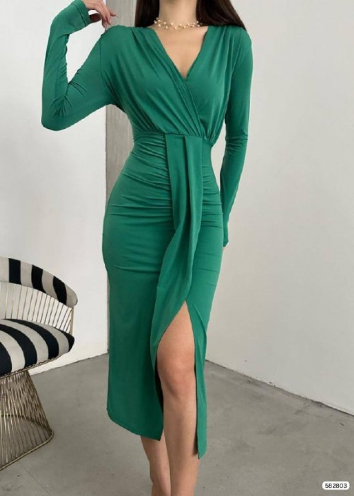 165393 GREEN DRESS Sandy fabric