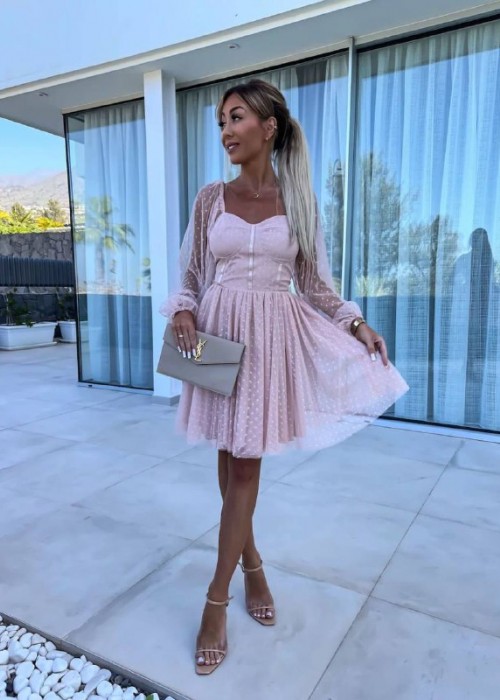 172986 PINK COCKTAİL DRESS TULLE