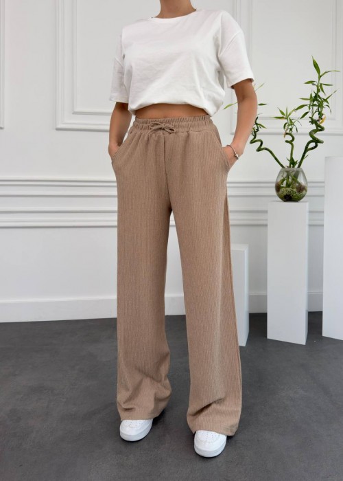 174200 COFFEE TROUSERS Gofre fabric