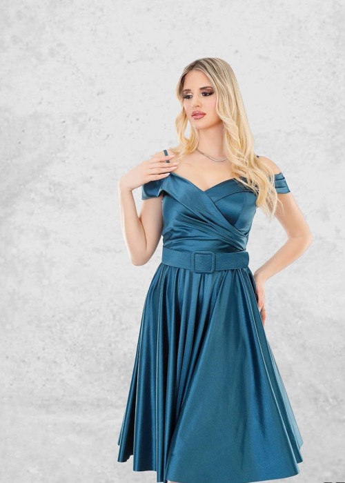 174386 COLORED COCKTAİL DRESS