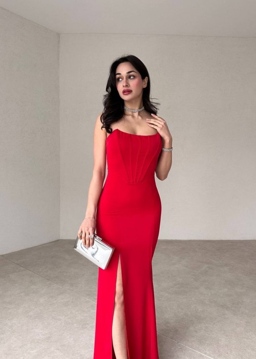 175704 RED COCKTAİL DRESS
