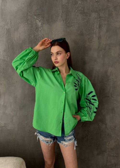 177860 GREEN SHIRT Embroidered