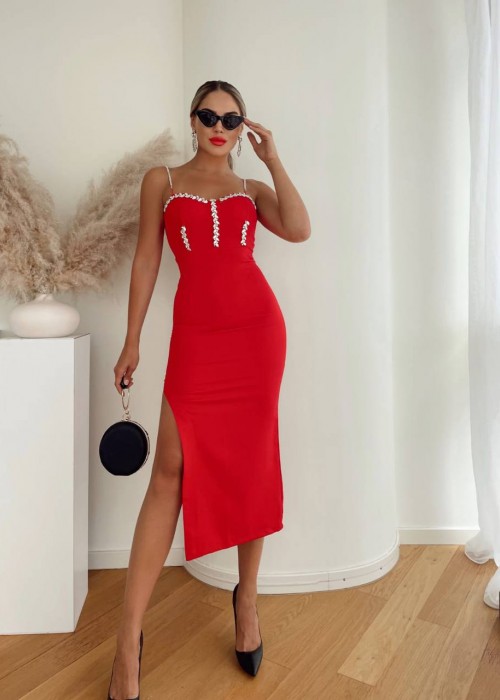 178289 RED COCKTAİL DRESS