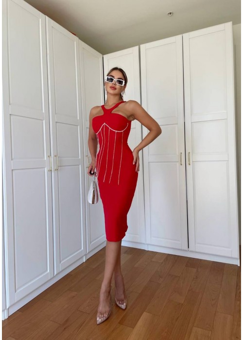 178298 RED COCKTAİL DRESS