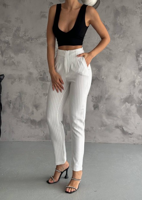 179220 WHITE TROUSERS DOUBLE FABRIC