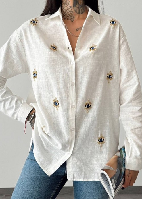 179775 WHITE SHIRT Embroidered