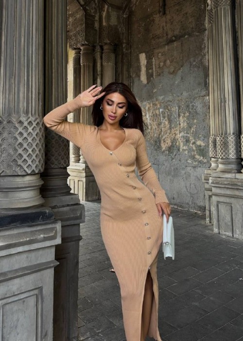 189206 BEIGE KLEID