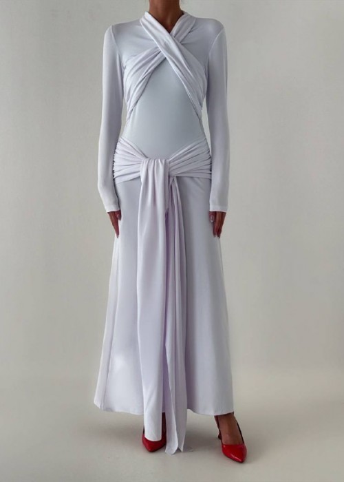 189670 ecru KLEID Tauchstoff