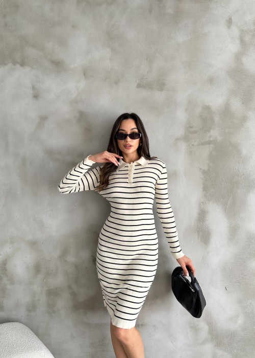 190827 ecru KLEID STRICKWAREN