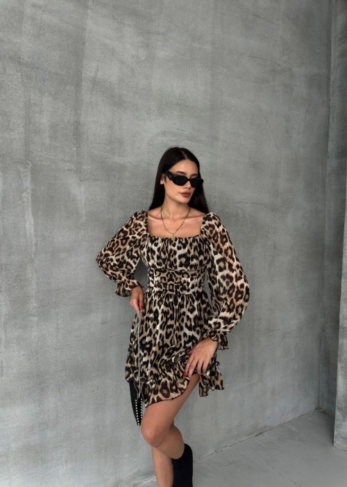 191606 LEOPARD KLEID