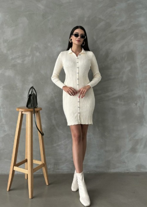 191650 ecru KLEID STRICKWAREN