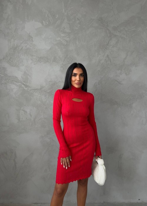 192698 ROT KLEID STRICKWAREN