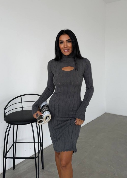 192700 ANTHRAZIT KLEID STRICKWAREN