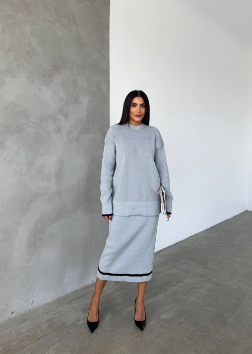 192709 GRAU KLEID STRICKWAREN