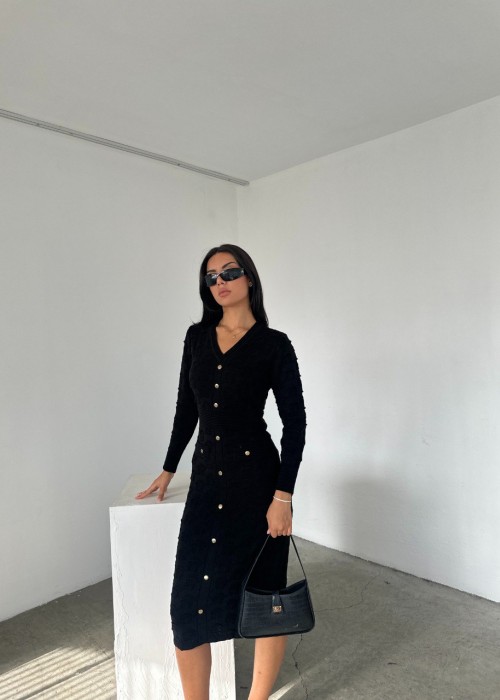192748 SCHWARZ KLEID STRICKWAREN