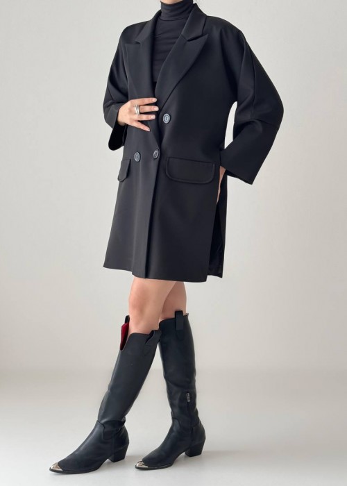 193027 SCHWARZ KLEID Jacke Kleid