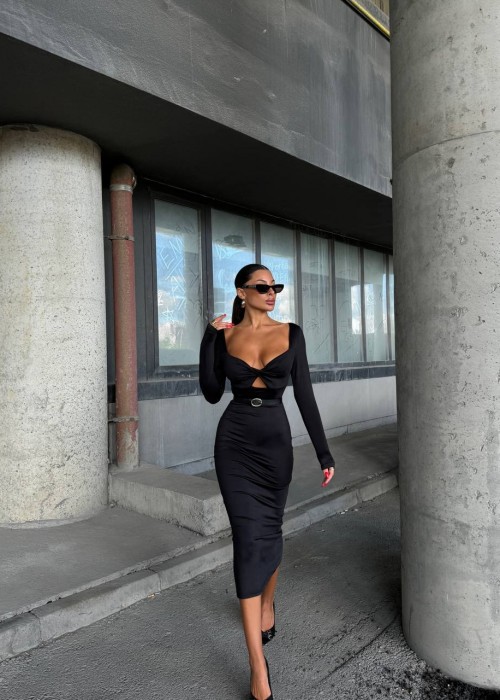 193257 SCHWARZ KLEID MIKROSTOFF