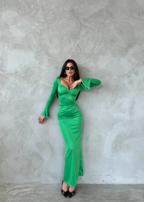 193270 GRÜN KLEID MIKROSTOFF