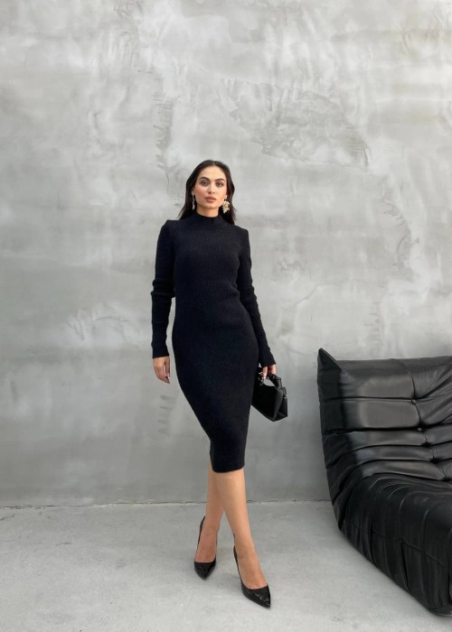 194083 SCHWARZ KLEID STRICKWAREN