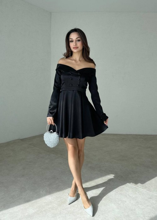 194302 SCHWARZ KLEID SAMT