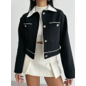195257 SCHWARZ JACKE Chanel-Stoff