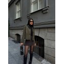 195260 KHAKI COAT Suede