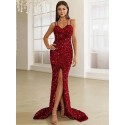 195447 RED COCKTAİL DRESS