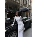 195472 ecru KLEID FLOCKKLEID