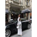 195472 ecru KLEID FLOCKKLEID