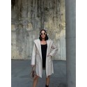 195568 BEIGE MANTEL STEMPELSTOFF