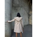 195568 BEIGE MANTEL STEMPELSTOFF
