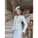 196306 ecru COCKRAİLKLEİD TAKIM