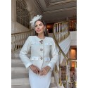 196306 ecru COCKRAİLKLEİD TAKIM