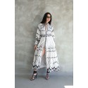 196499 WHITE PATTERNED DRESS Babel Fabric