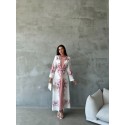 196501 WEISS MUSTER KLEID Babel Stoff