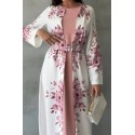 196501 WEISS MUSTER KLEID Babel Stoff