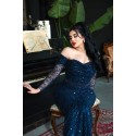 196691 NAVY BLUE COCKTAİL DRESS