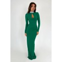 196711 GREEN COCKTAİL DRESS Sandy fabric