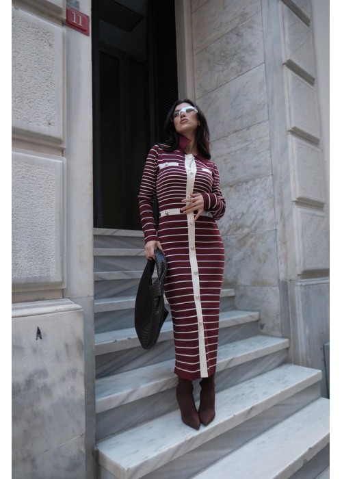 196801 GESTREIFT KLEID STRICKWAREN