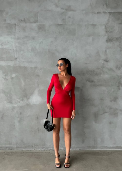 196912 ROT KLEID Tauchstoff