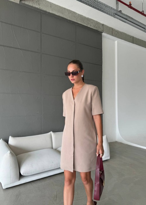 197136 BEIGE KLEID