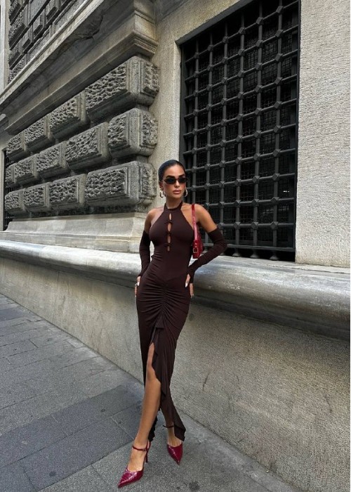 197194 KAFFEE KLEID