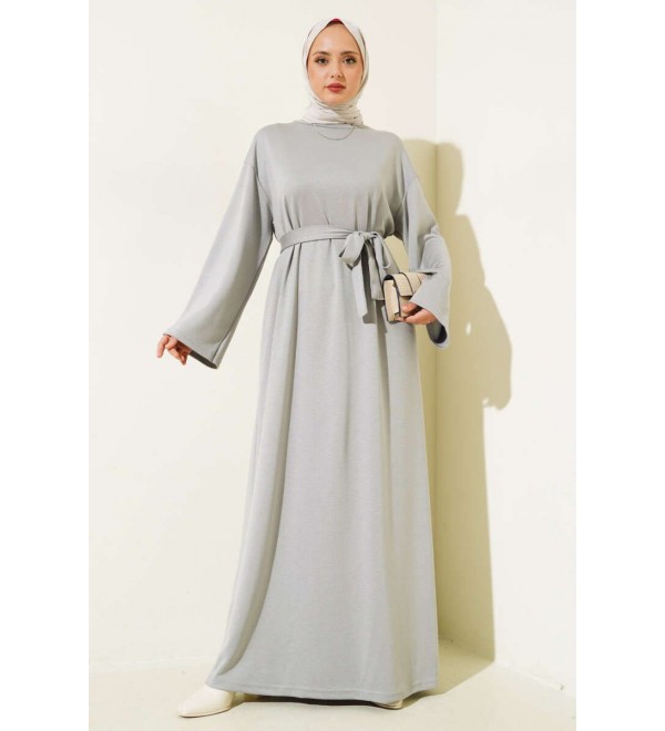 197334 GRİ TESETTÜR ELBİSE GRİ