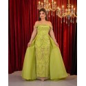 197723 GREEN COCKTAİL DRESS