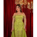 197723 GREEN COCKTAİL DRESS